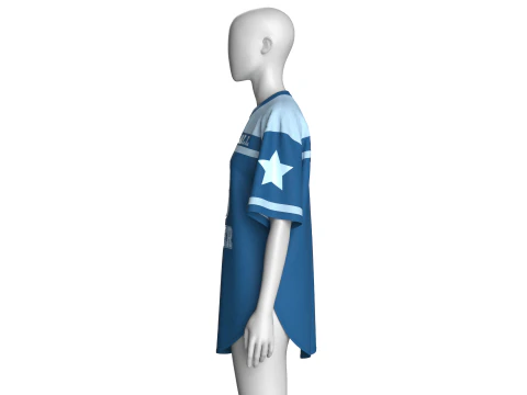 Girls Oversized Basketball T-Shirt-MeshV2 3D Model