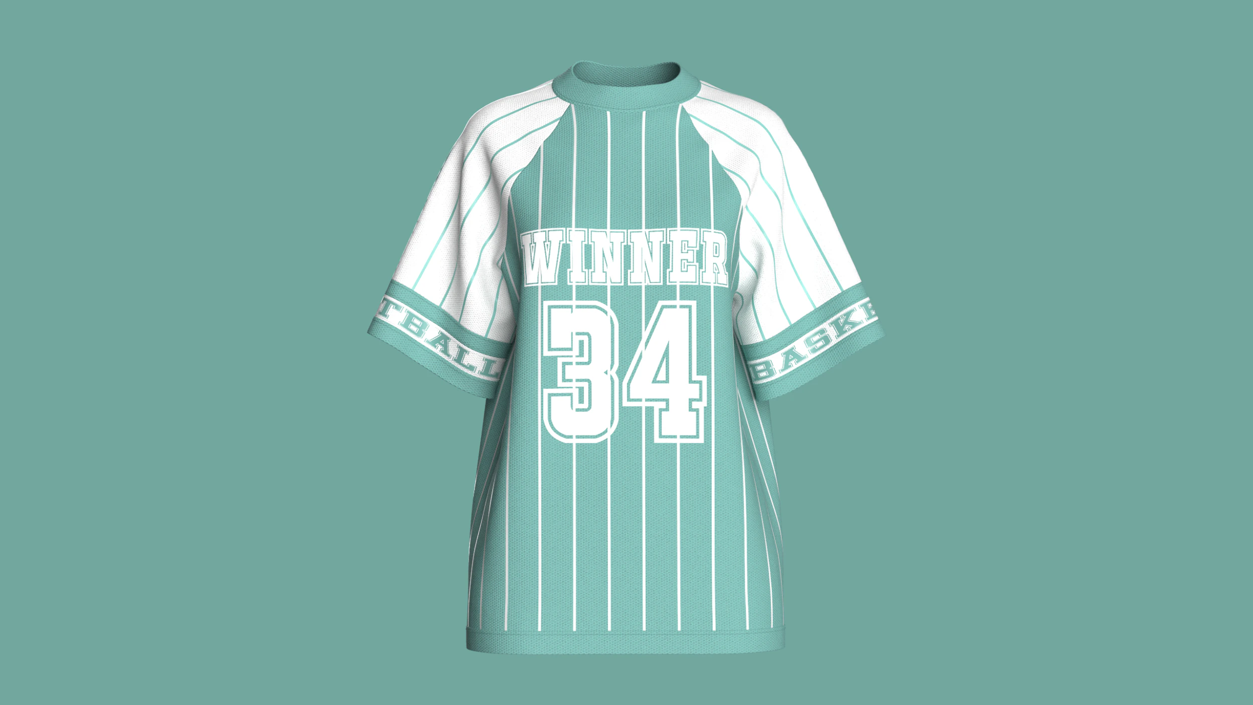 Girls Raglan Oversized Basketball T-Shirt-Mesh 3D Model .c4d .max .obj .3ds .fbx .stl .blend 