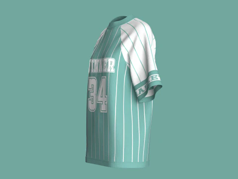 Girls Raglan Oversized Basketball T-Shirt-Mesh 3D Model