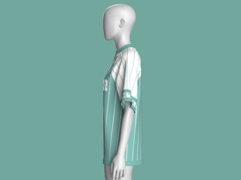 Girls Raglan Oversized Basketball T-Shirt-Mesh 3D Model