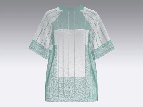 Girls Raglan Oversized Basketball T-Shirt-Mesh 3D Model