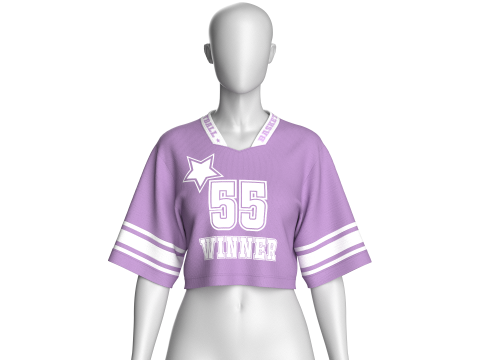 Girls Basketball Crop Tshirt - Mesh V2 3D Model