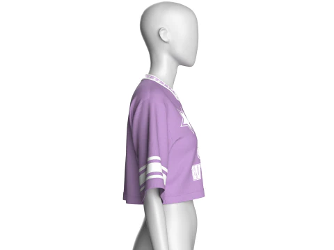 Girls Basketball Crop Tshirt - Mesh V2 3D Model