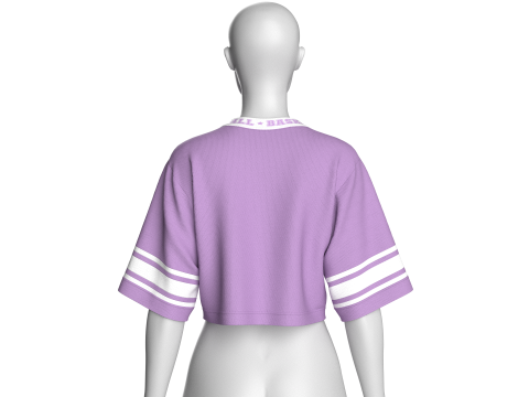 Girls Basketball Crop Tshirt - Mesh V2 3D Model