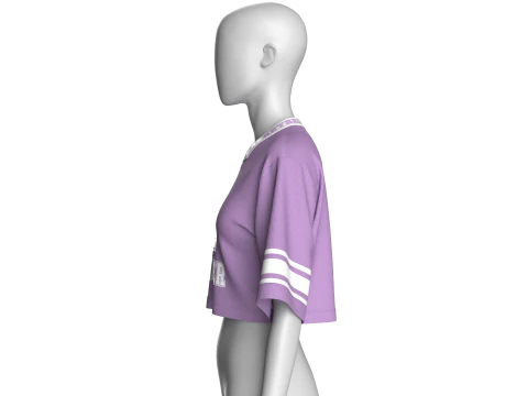 Girls Basketball Crop Tshirt - Mesh V2 3D Model