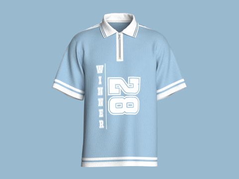 Heren basketbalwinnaar poloshirt - mesh 3D Model