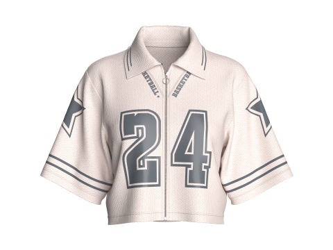 Basketbal-poloshirt met rits voor meisjes - Mesh 3D Model