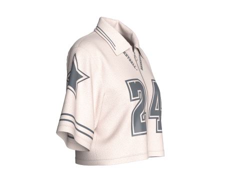 Polo da basket per ragazze con cerniera - Maglia Modello 3D