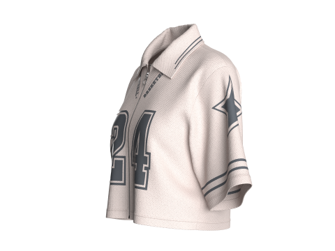 Polo da basket per ragazze con cerniera - Maglia Modello 3D