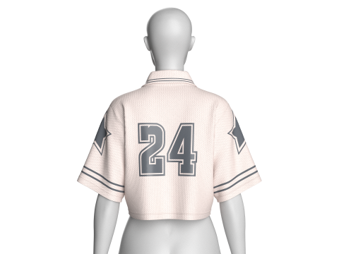 Polo da basket per ragazze con cerniera - Maglia Modello 3D