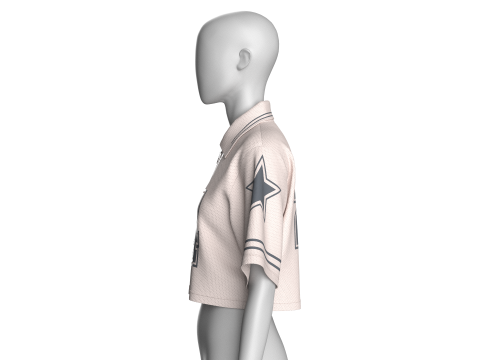 Polo da basket per ragazze con cerniera - Maglia Modello 3D