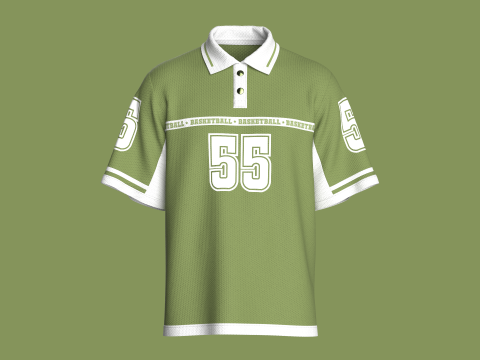 Heren basketbalpoloshirt - mesh 3D Model