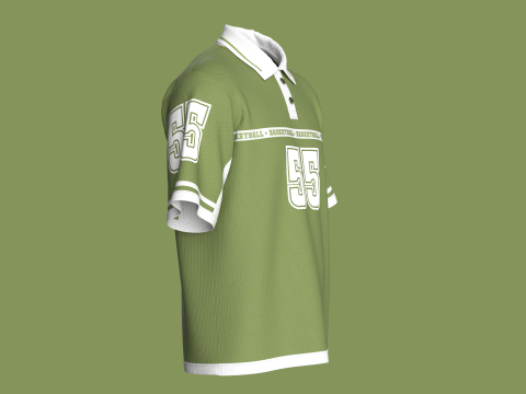 Męska koszulka polo do koszykówki – siatka Model 3D