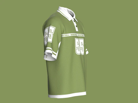 Men Basketball Polo Shirt - Mesh 3D Model