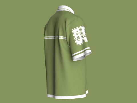Męska koszulka polo do koszykówki – siatka Model 3D
