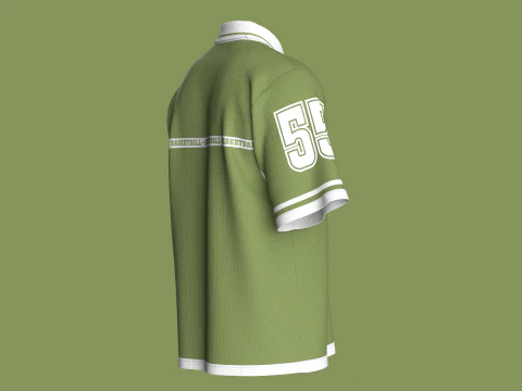 Men Basketball Polo Shirt - Mesh 3D Model