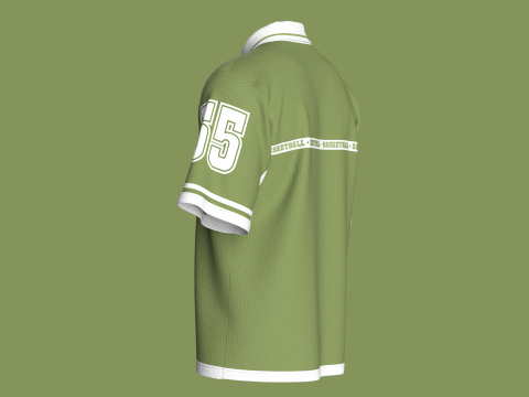 Męska koszulka polo do koszykówki – siatka Model 3D