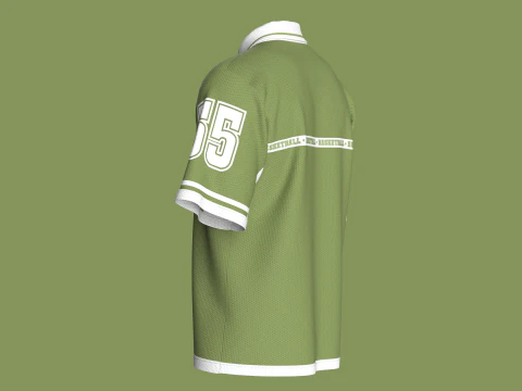 Men Basketball Polo Shirt - Mesh 3D Model