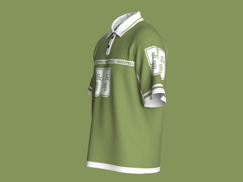Męska koszulka polo do koszykówki – siatka Model 3D