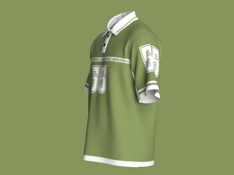Men Basketball Polo Shirt - Mesh 3D Model