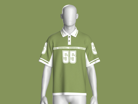 Męska koszulka polo do koszykówki – siatka Model 3D