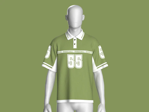 Men Basketball Polo Shirt - Mesh 3D Model