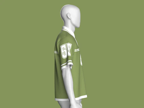 Men Basketball Polo Shirt - Mesh 3D Model