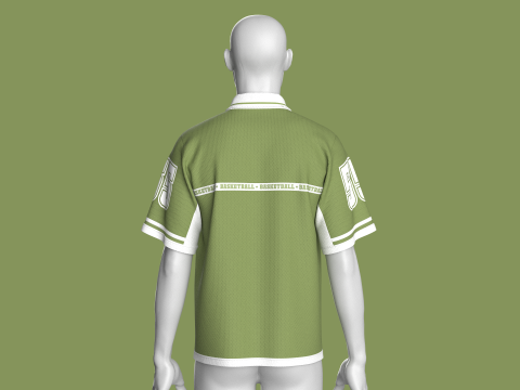 Męska koszulka polo do koszykówki – siatka Model 3D