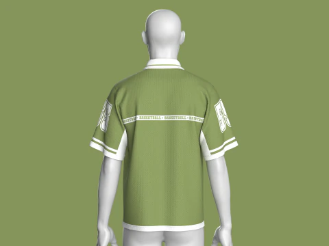 Men Basketball Polo Shirt - Mesh 3D Model
