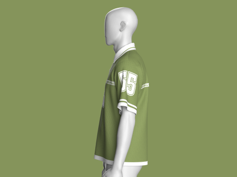 Męska koszulka polo do koszykówki – siatka Model 3D