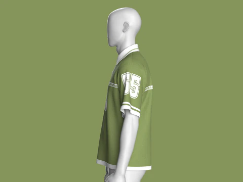 Men Basketball Polo Shirt - Mesh 3D Model