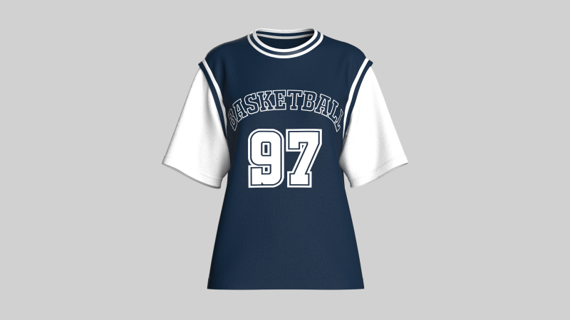 Баскетбольна синьо-біла сорочка для дівчат 3D Модель .c4d .max .obj .3ds .fbx .stl .blend 