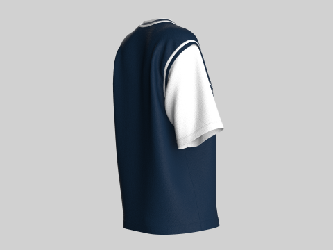 Баскетбольна синьо-біла сорочка для дівчат 3D Модель