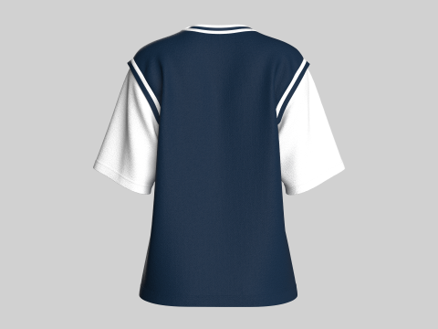 Баскетбольна синьо-біла сорочка для дівчат 3D Модель