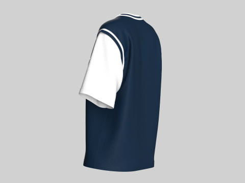 Баскетбольна синьо-біла сорочка для дівчат 3D Модель