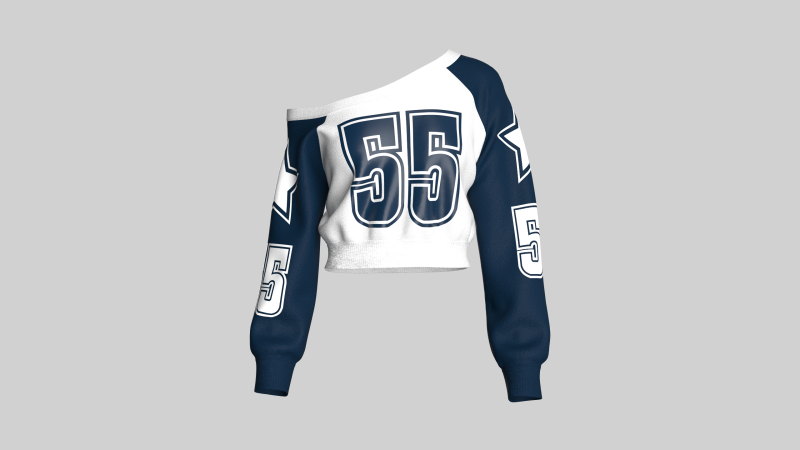 Girls Basketball Long Neck Sweatshirt 3D Model .c4d .max .obj .3ds .fbx .stl .blend
