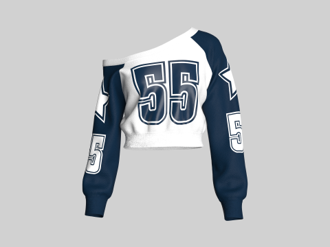 여자 농구 긴 목 스웨트셔츠 3D 모델