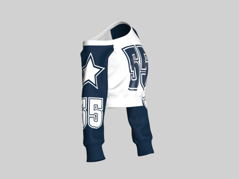 Sudadera de cuello largo de baloncesto para niña Modelo 3D