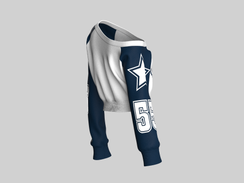 Sudadera de cuello largo de baloncesto para niña Modelo 3D