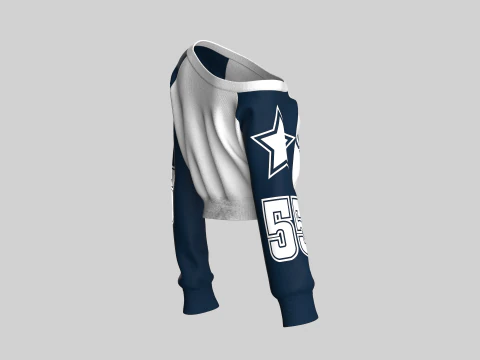 Girls Basketball Long Neck Sweatshirt 3D Model