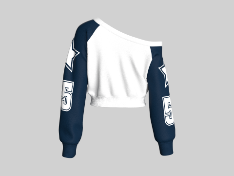 Sudadera de cuello largo de baloncesto para niña Modelo 3D