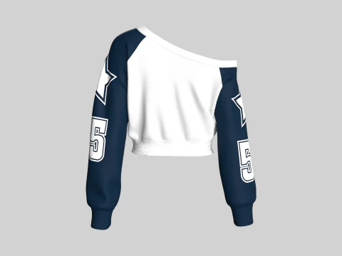 Girls Basketball Long Neck Sweatshirt 3D Model