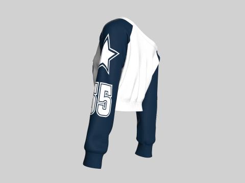 Sudadera de cuello largo de baloncesto para niña Modelo 3D