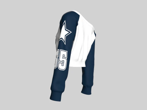 Girls Basketball Long Neck Sweatshirt 3D Model