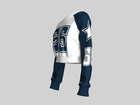 Girls Basketball Long Neck Sweatshirt 3D Model