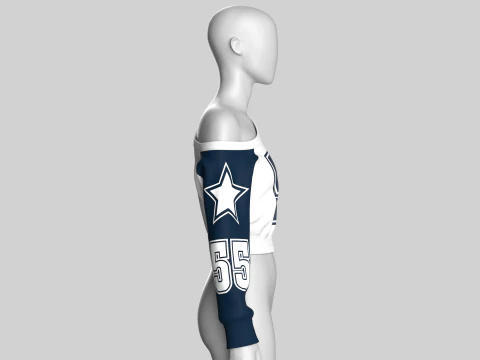 Girls Basketball Long Neck Sweatshirt 3D Model
