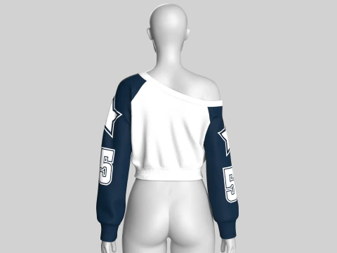 Girls Basketball Long Neck Sweatshirt 3D Model