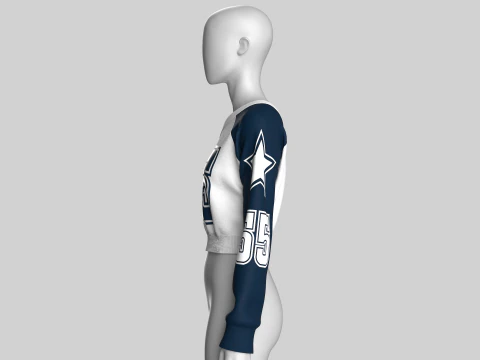 Girls Basketball Long Neck Sweatshirt 3D Model