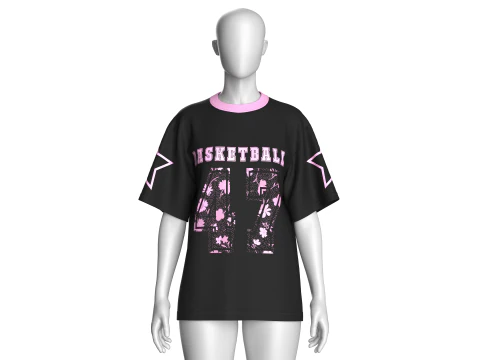Girls Basketball Tshirt - Mesh 3D Model