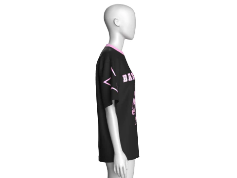 Girls Basketball Tshirt - Mesh 3D Model